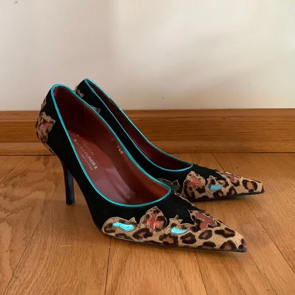 EUC Donald J Pliner Coyate Calf Skin Western Pump Couture Heels
